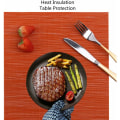 Miniatyrbild 2 av 5: Bordstabletter Set om 6, Bordstabletter Bordstabletter Tvättbara Halkskydd Värmeisolering Vävda Vinyl för Kök Matplats Restaurang 18X12 (Orange)