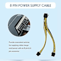 Miniatyrbilde 3 av 5: 5-pakning Pci-e 8pin til 2x 8 Pin (6+2) Splitterkabel For Pcie Pci Ima Y - Splitt
