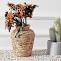 Miniatyrbillede 3 af 5: Flettet Kurv Rattan Hængende Urtepotte Urtepotte Blomsterkurv Opbevaringskurv Flettet Vase Rustik Vævet Blomsterkurv Potte