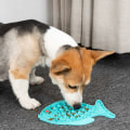 Miniatyrbillede 4 af 5: Anti-gulpe hundekop katteskål interaktiv hundefoderpusleskål til hunde langsom foderautomat til kæledyr, grå