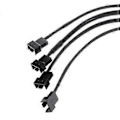 Miniatyrbilde 3 av 5: Y-splitter 4x 3-pin/4-pin PWM-vifter kabel til 4-pin Molex til CPU 3P 4P strømkabel