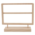 Miniatyrbild 1 av 5: Örhängesställ i träfärg - Smyckeshållare i trä med 2 lager för hängande örhängen, elegant display