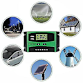 Miniatyrbild 3 av 5: 30a 12v 24v Solcellsladdningsregulator LCD Funktion Dubbel USB