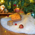 Miniatyrbilde 1 av 5: Juletrærskjørt 36 tommer plysj snøhvit tremattetrekk hvitt juletreskjørt for fest juletredekorasjon (90 cm)