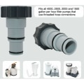 Miniatyrbilde 5 av 5: Reservedelsslange-adapter med klemme for Intex overjordisk basseng, 1,5\" til 1,25\" slange-adapter for gjengede pumper (2 stk.)