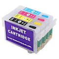 Miniatyrbillede 1 af 4: Blækpatron Sort Blå Rød Gul 4 Farver Tilbehørssæt Kit til T0711 T0712 T0713 T0714 Printer