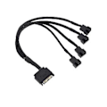Miniatyrbillede 1 af 5: Ing Fan Adapterkabel, 15 Pin Sata Til 4 X 3 Pin / 4 Pin Pmw 12v Pc Kabinet Blæser Adapterkabel Til 15