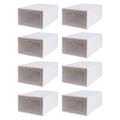 Miniatyrbilde 1 av 5: 8 stk serie stabelbar oppbevaringsboks skoboks skoboks all-purpose boks skuffboks