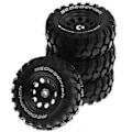 Pikkukuva 1 / 4: 4 kpl 93 mm metallisia 1,9 tuuman Beadlock-vanteen kumirengassarjaa 1/10 RC-tela-autoon, 10 reikää 12 mm adapteri, musta