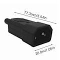 Miniatyrbillede 4 af 5: IEC C14 Hanstik Omløbelig Strømstik 3-benet IEC-C14 Stik Computer Strømkabel Adapter 10A 250V Sort Stik