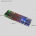 Miniatyrbilde 5 av 5: USB Mekanisk Følelse Gaming Tastatur Flytende U-formet Tastaturhette Kablet Tastatur for Windows Gaming PC (104 Taster, Svart)