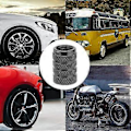 Miniatyrbillede 4 af 4: 8 stk. Dækventilhætter, Universal Aluminium Dækventilhætte med Gummiring, Støvtæt Ventildæksel til Biler, SUV'er, Cykler og Lastbiler