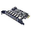 Miniatyrbillede 1 af 5: Usb3.2 Front Gen1 Pci Express Adapterkort 7 Porte Usb 3.0 Hub