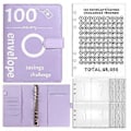 Miniatyrbild 2 av 5: 100 Kuvert Pengar Sparande Utmaning, 100 Kuvert Utmaningspärm, Pengar Sparande Pärm, Budgetbok (Lila)