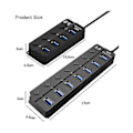Miniatyrbillede 4 af 5: S Hub3.0 Splitter Hub Port Expander Usb Computer Splitter 7 Port 3.0 Hub