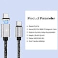 Miniatyrbild 2 av 5: Magnetisk USB C-kabel 100W (20V/5A MAX), USB-C till USB-C-kabel, Dataöverföring USB-laddningskabel för bärbar dator