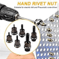 Miniatyrbilde 5 av 5: 6 stk. Hånds Rivmutter Hodenøtter Enkel Installering Manuell Riveter Rivnut Verktøy Tilbehør for Muttere M3 M5 M6 M8 M10