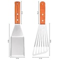 Miniatyrbillede 3 af 5: Metal Fiskespatel Rustfrit Stål Grillvender, Sæt med 2 (d-4)