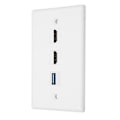 Pikkukuva 4 / 5: HD Multimedia Interface Ethernet USB -seinälevy, 2 porttia HD Multimedia Interface Keystone, 1 portti USB 3.0 -seinälevy