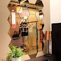 Miniatyrbillede 1 af 5: 12 stk. Akryl Hexagon Spejl Plast Vægklistermærker Hjemmeindretning til Stue Soveværelse Over Sofa TV Guld
