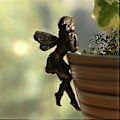Miniatyrbild 3 av 5: B Blomkruka Hängande Resin Dekor Fé Blomkruka Dekor Design för Trädgård Kramare Kruka Fé Dekor