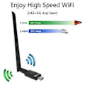 Miniatyrbilde 3 av 5: USB3.0 LAN-adapter 2.4/5Ghz AC1300 WiFi-adapter Bluetooth-kompatibel 5.0 Trådløst Nettverkskort 1300M 802.11ac for Laptop