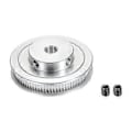Miniatyrbillede 3 af 5: 80 Tænder 12mm Boring Timing Remhjul, Aluminium Synkront Hjul Sølv med M5 Skrue til 3D Printer Bælte, CNC Maskine