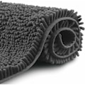 Miniatyrbillede 1 af 5: Skridsikker luksus Chenille Shaggy bademåtter tæpper, maskinvaskbar ekstra blød og absorberende måtter til badekar, bruser og badeværelse (grå, 50
