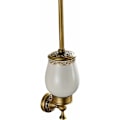 Miniatyrbillede 1 af 5: Toiletbørsteholder i keramik, retro messing, til badeværelset (børste inkluderet), antik messing finish, badeværelsestilbehørssæt til vægmontering
