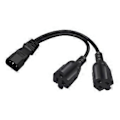 Miniatyrbillede 1 af 5: IEC320-C14 Han til Nema 5-15R+ 5-20R Hun Strømforsynings Konverter Kabelledning