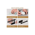 Miniatyrbillede 5 af 5: Selvklæbende toiletrulleholder, toiletrulleholder og 4 stk. klæbehooks, toiletrulleholder i rustfrit stål til badeværelse og køkken