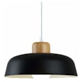 Miniatyrbillede 1 af 4: Moderne E27 loftslampe nordisk enkel pendellampe i træ og metal sort