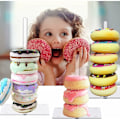 Miniatyrbillede 3 af 5: Akryl Donut Stænder, Klar Akryl Bagel Stænder, Dessert Stænder, Borddekoration til Bryllup, Fødselsdagsfest, Donut Festartikler (4stk, To