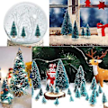 Miniatyrbilde 3 av 4: 50 stk. Miniatyr Kunstig Juletre Små Snøfrosttrær Furu