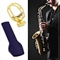 Miniatyrbillede 2 af 5: Metal Saxofon Fastgørelsesclips Alt Tenor Sopran Sax Ligaturer & Fastgørelseshætte
