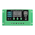 Miniatyrbillede 1 af 4: Solar Charge Controller PWM Panel Regulator Justerbar LCD-skærm 12V 24V Grøn Skal 10A