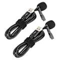 Miniatyrbillede 4 af 5: 2 stk. Mini USB-mikrofon Kompakt Professionel Ledningsført Reverskraveclips til Interview