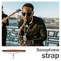 Miniatyrbillede 3 af 5: Saxofon Halsrem Læder Polstret Rem til Alt Tenor Baryton Klarinet Sax
