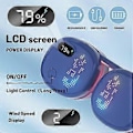 Pikkukuva 2 / 4: Kannettava kaulatuuletin, 2000 mAh LCD-näyttö ladattava (sininen)
