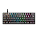 Miniatyrbild 1 av 5: Trådbundet Mekaniskt Gamingtangentbord 61 Tangenter Mini RGB Bakgrundsbelyst Ljusstark Kristallbas Tangentbord med Hot Swap Switch för Gamers