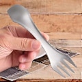 Miniatyrbillede 2 af 5: 2-I-1 Spork Titanium Ske Gaffel Picnic Rejse Camping Service