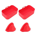 Miniatyrbild 5 av 5: Fritös Silikonform för Ninja D Foodi Q, 2-pack Rektangulär Fritös Silikon Rektangulär Fritös Silikonform Fritösinsatser Silikonform Förbättrade Funktioner
