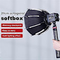Miniatyrbillede 2 af 5: 30 cm ottekantet softbox mini Bowens mount hurtigudløser honeycomb grid softbox til ZU60 eller M60 COB fill light studio