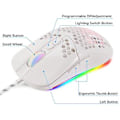 Miniatyrbillede 4 af 5: Honeycomb Shell Kablet Mekanisk Gaming Mus USB Lysende Lys Mus 7200dpi Justerbar Optisk Gamer Mus, Hvid