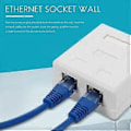 Miniatyrbilde 2 av 4: Rj45 Nettverkskontakt - Skjermet Overflatemontert Dobbel Veggkontakt Med Cat6a Ethernet Lan Kabelport