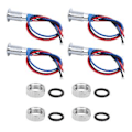 Miniatyrbillede 1 af 5: 4 Sæt LED Indikatorlys Fælles Katode Lampe Industrielle Kontrolkomponenter 8mm 110‑220V Rød og Blå