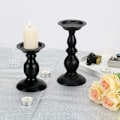 Miniatyrbilde 2 av 3: Lysestaker Borddekorasjon 2 stk Ulike Størrelser, Retro Sylindriske Lysestaker Lysestake for Valentinsdag Jul Bryllup Ha