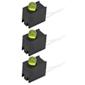 Miniatyrbillede 4 af 5: 100 stk. 3 mm LED-skærm Diode Lys Kit med Holder Side Enkelt Hul Industrielt Tilbehør Gult Lys