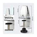 Miniatyrbillede 4 af 5: 2 stk. Aluminium Legering Glas Klips Justerbar Mobil Skærm Klips Kontorbords Skillevæg Klips Sort