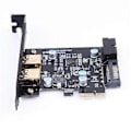 Miniatyrbillede 3 af 5: PCI-Express USB3.0 2 Porte Frontpanel med 19Pin Strømstyringskort Adapter